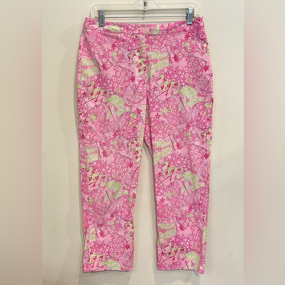 Pantalon large en toile fleurie légère à taille élastiqu... jaune